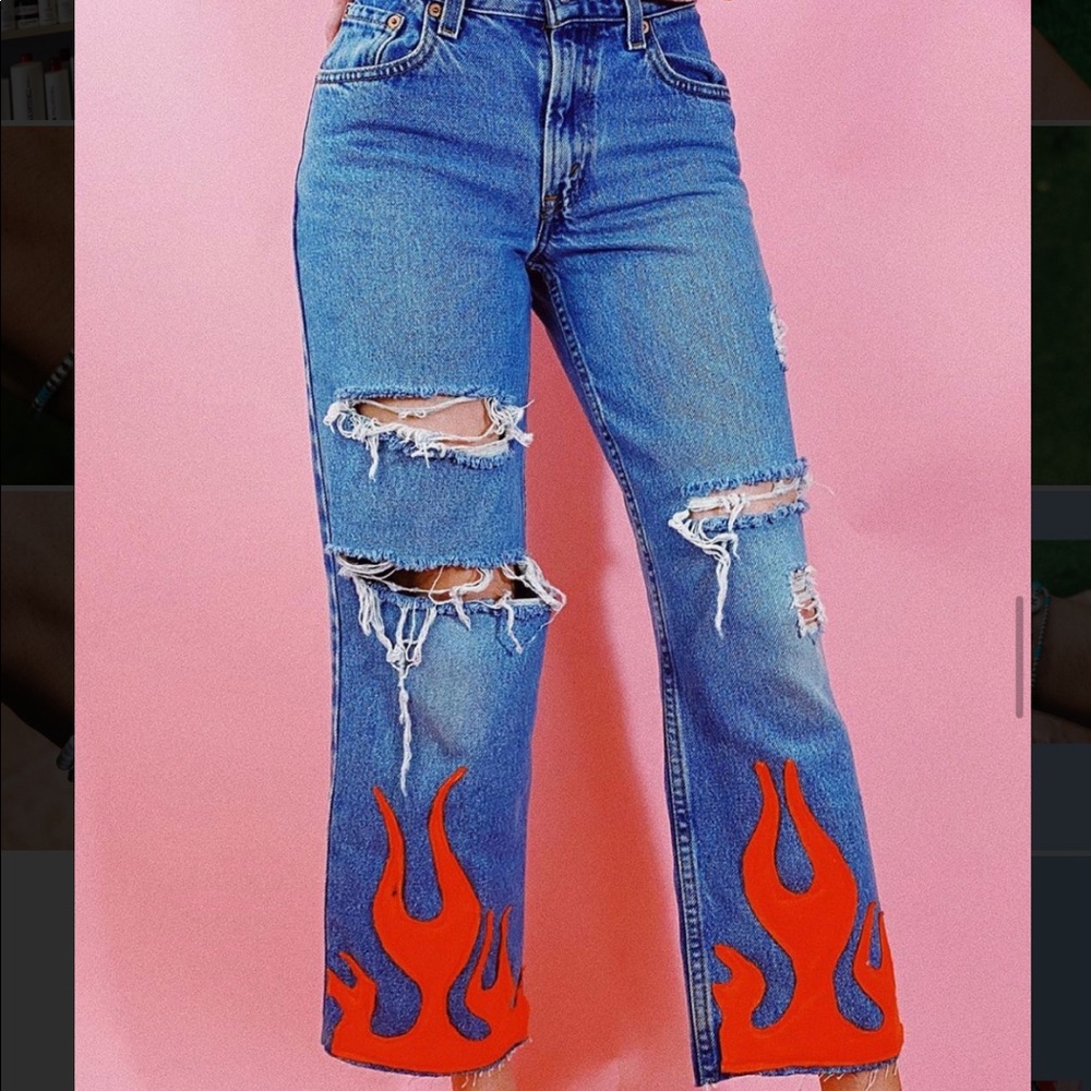 Levi’s Custom Jeans with Flames